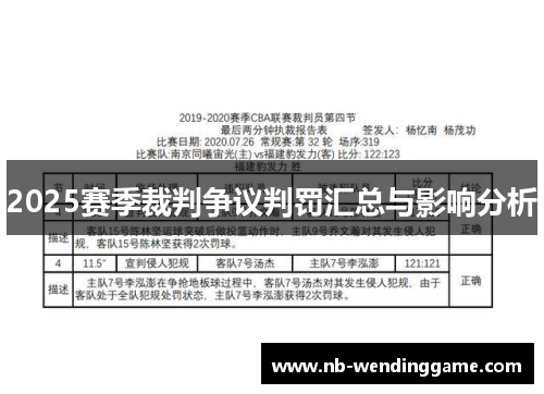 2025赛季裁判争议判罚汇总与影响分析